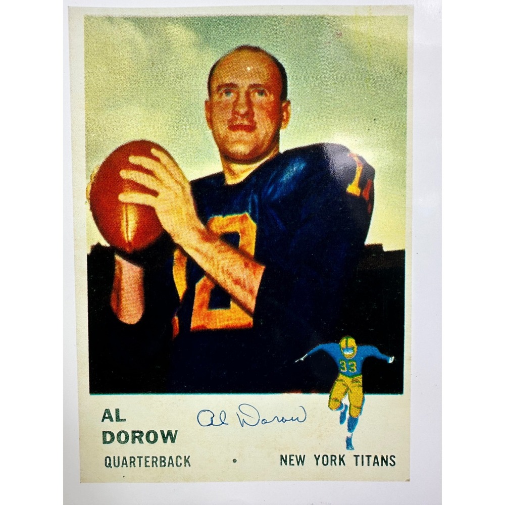 Al Dorow Signed 8x10 Photo‎ New York Titans QB Autograph with COA NFL AFL